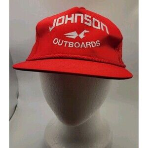 Vintage Johnson Outboards Motor Embroidered Mesh Trucker  Hat Snapback Cap Rope